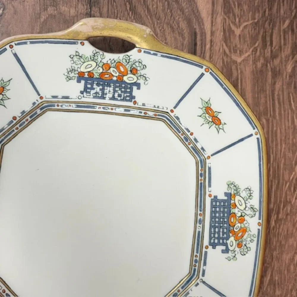 Antique B & O Co Limoges Handled Cake Plate Tray 10.5